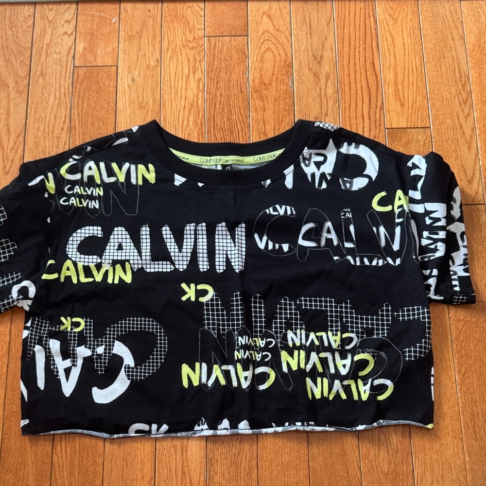 Calvin Klein Black and White Logo Crop Top